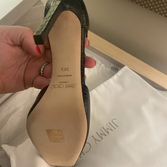 Jimmy Choo crocodile t strap heels size 38.5 - Picture 4 of 5